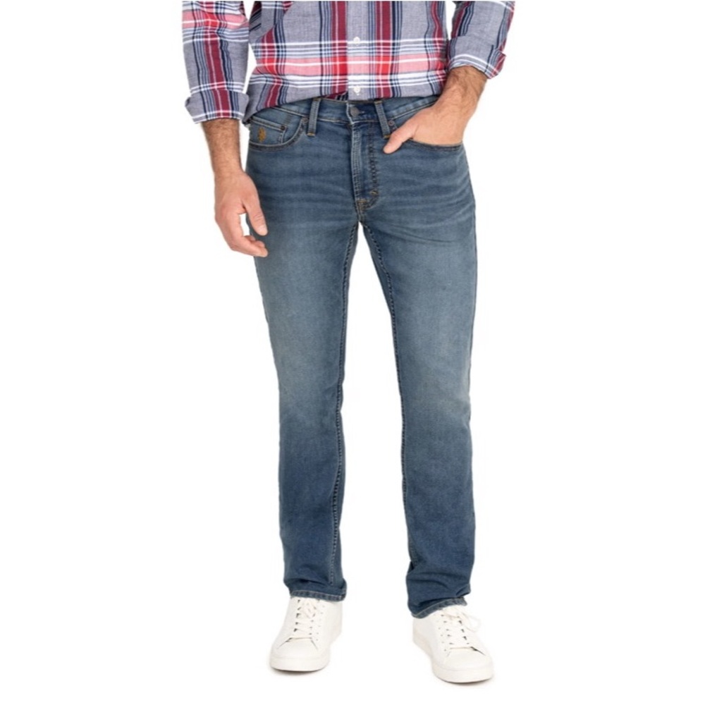 U.S. POLO ASSN. SLIM STRAIGHT KNIT DENIM JEANS